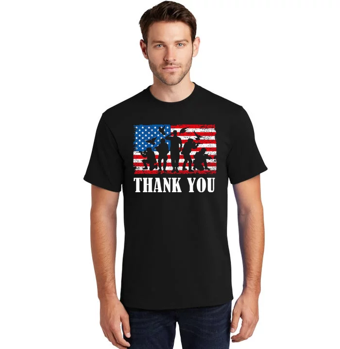 Thank You! Veterans Day & Memorial Day Partiotic Military Tall T-Shirt