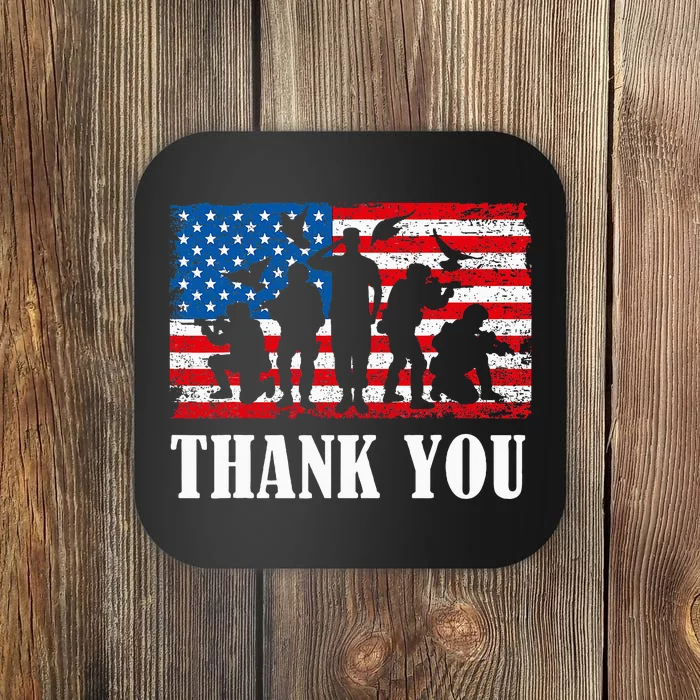 Thank You! Veterans Day & Memorial Day Partiotic Military Coaster