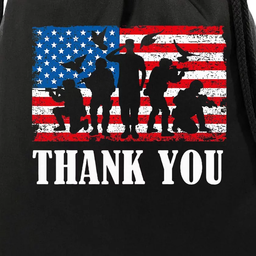 Thank You! Veterans Day & Memorial Day Partiotic Military Drawstring Bag