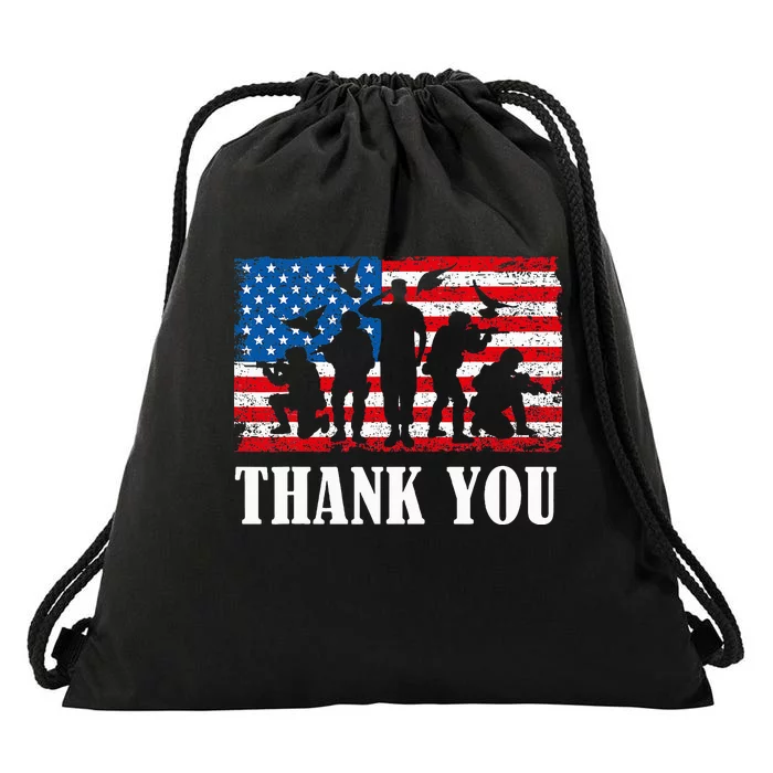 Thank You! Veterans Day & Memorial Day Partiotic Military Drawstring Bag