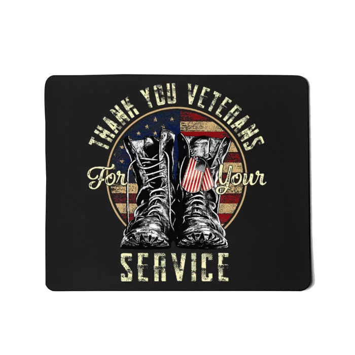 Thank you Veterans For Your Service vintage Mousepad