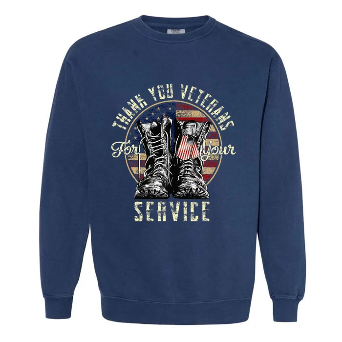 Thank you Veterans For Your Service vintage Garment-Dyed Sweatshirt