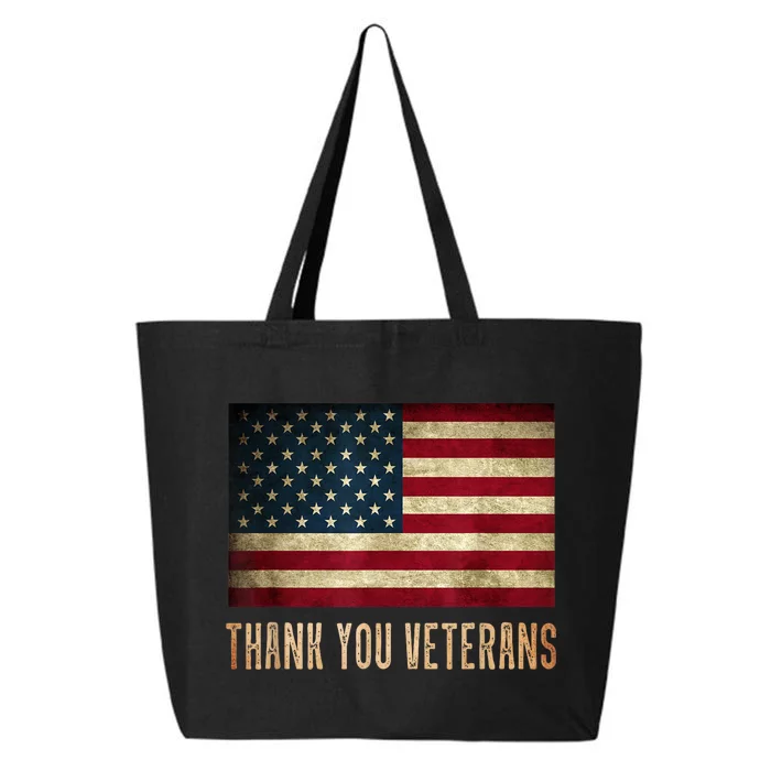 Thank You Veterans Day Military Life Army Affairs Grateful 25L Jumbo Tote