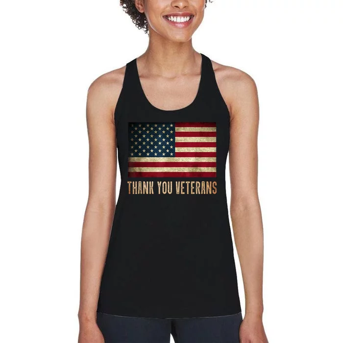 Thank You Veterans Day Military Life Army Affairs Grateful Women's Racerback Tank