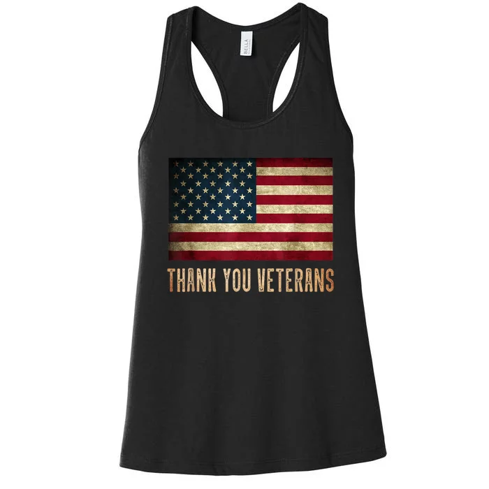 Thank You Veterans Day Military Life Army Affairs Grateful Women's Racerback Tank