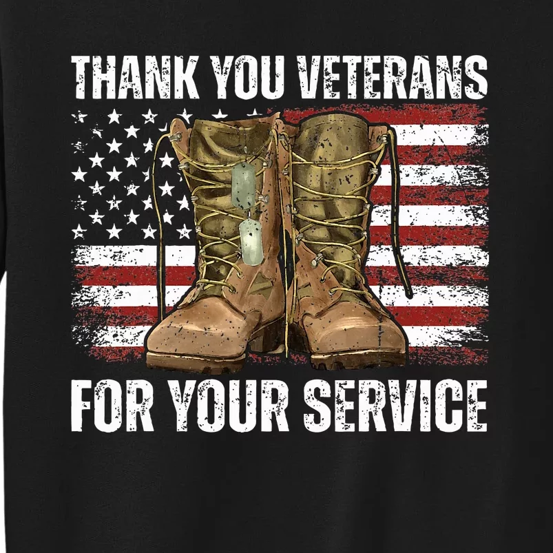 Thank You! Veterans Day & Memorial Day Partiotic Military Tall Sweatshirt