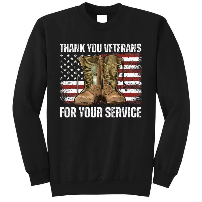 Thank You! Veterans Day & Memorial Day Partiotic Military Tall Sweatshirt