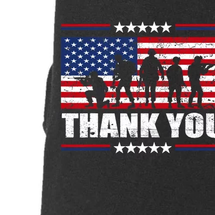 Thank You Veterans American Flag Patriotic Veteran Doggie 3-End Fleece Hoodie