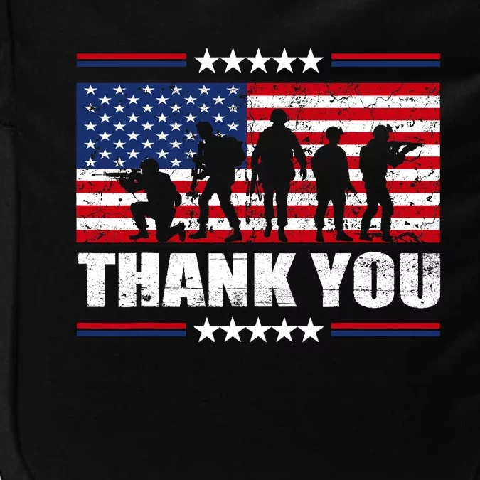 Thank You Veterans American Flag Patriotic Veteran Impact Tech Backpack