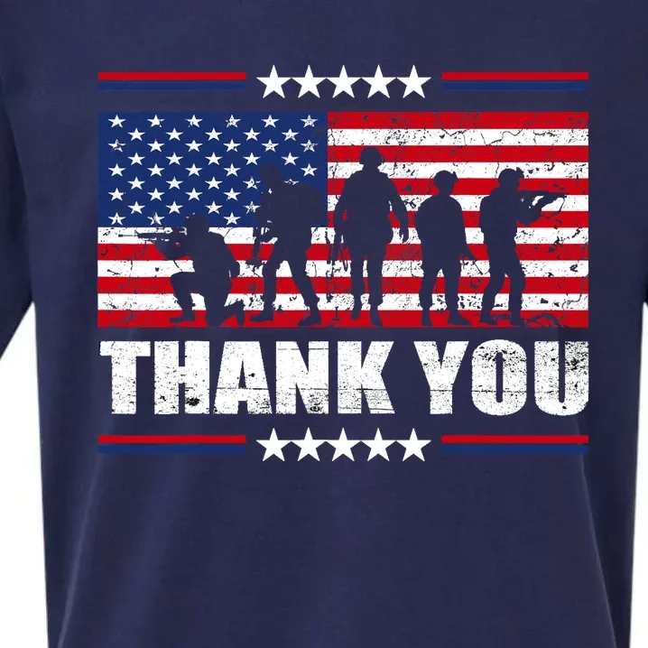 Thank You Veterans American Flag Patriotic Veteran Sueded Cloud Jersey T-Shirt