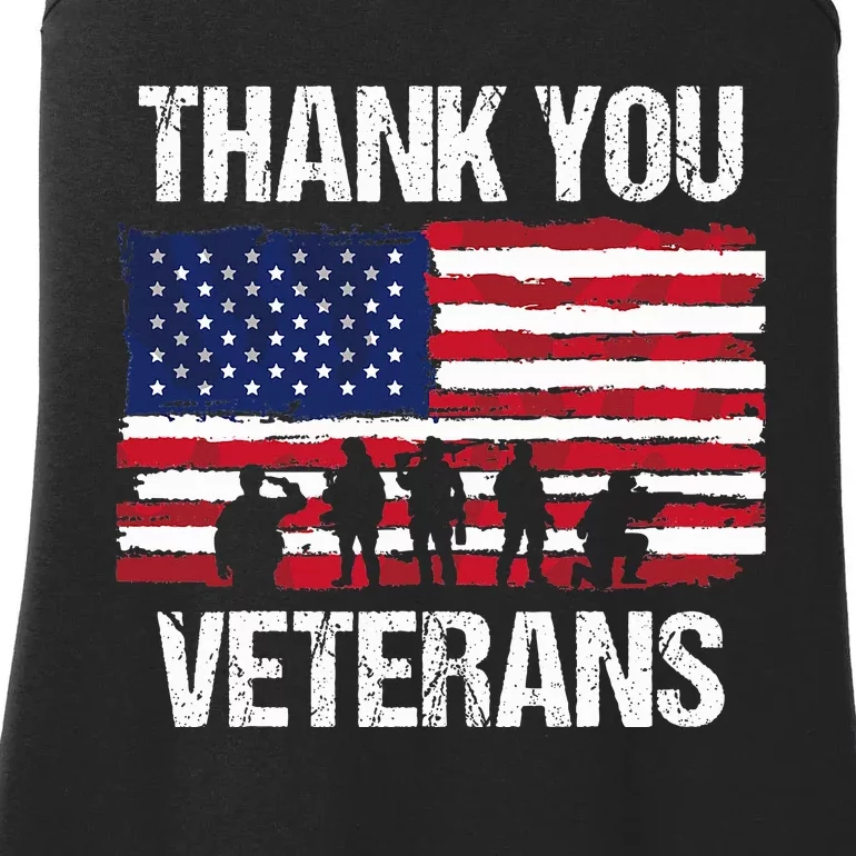 Thank You! Veterans Day & Memorial Day Partiotic Military Ladies Essential Tank