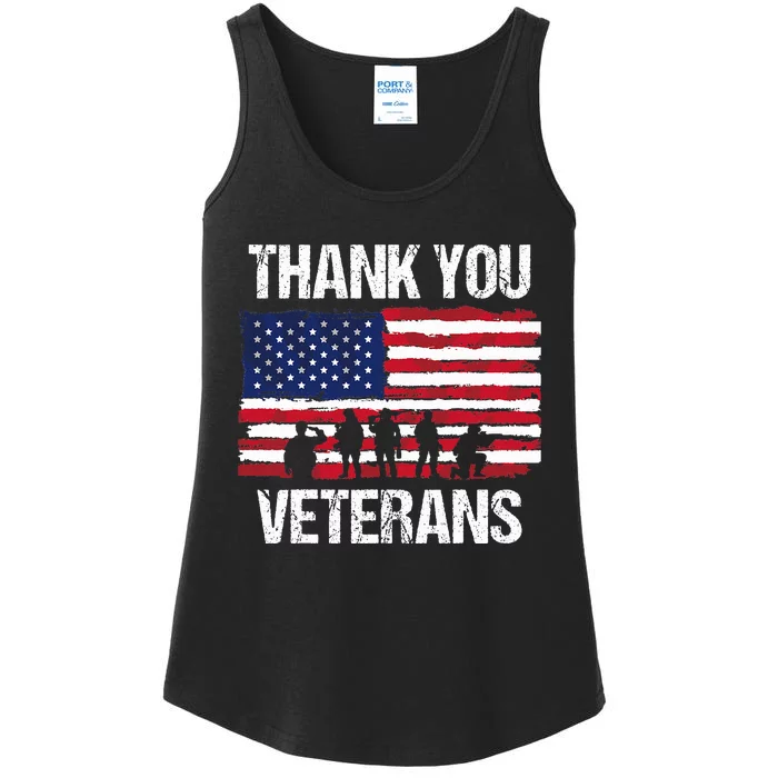 Thank You! Veterans Day & Memorial Day Partiotic Military Ladies Essential Tank