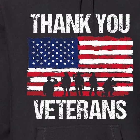 Thank You! Veterans Day & Memorial Day Partiotic Military Premium Hoodie