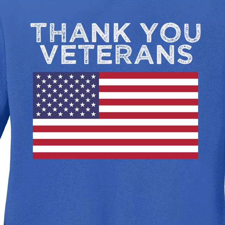 Thank You Veterans For Veterans Day Gift Ladies Long Sleeve Shirt