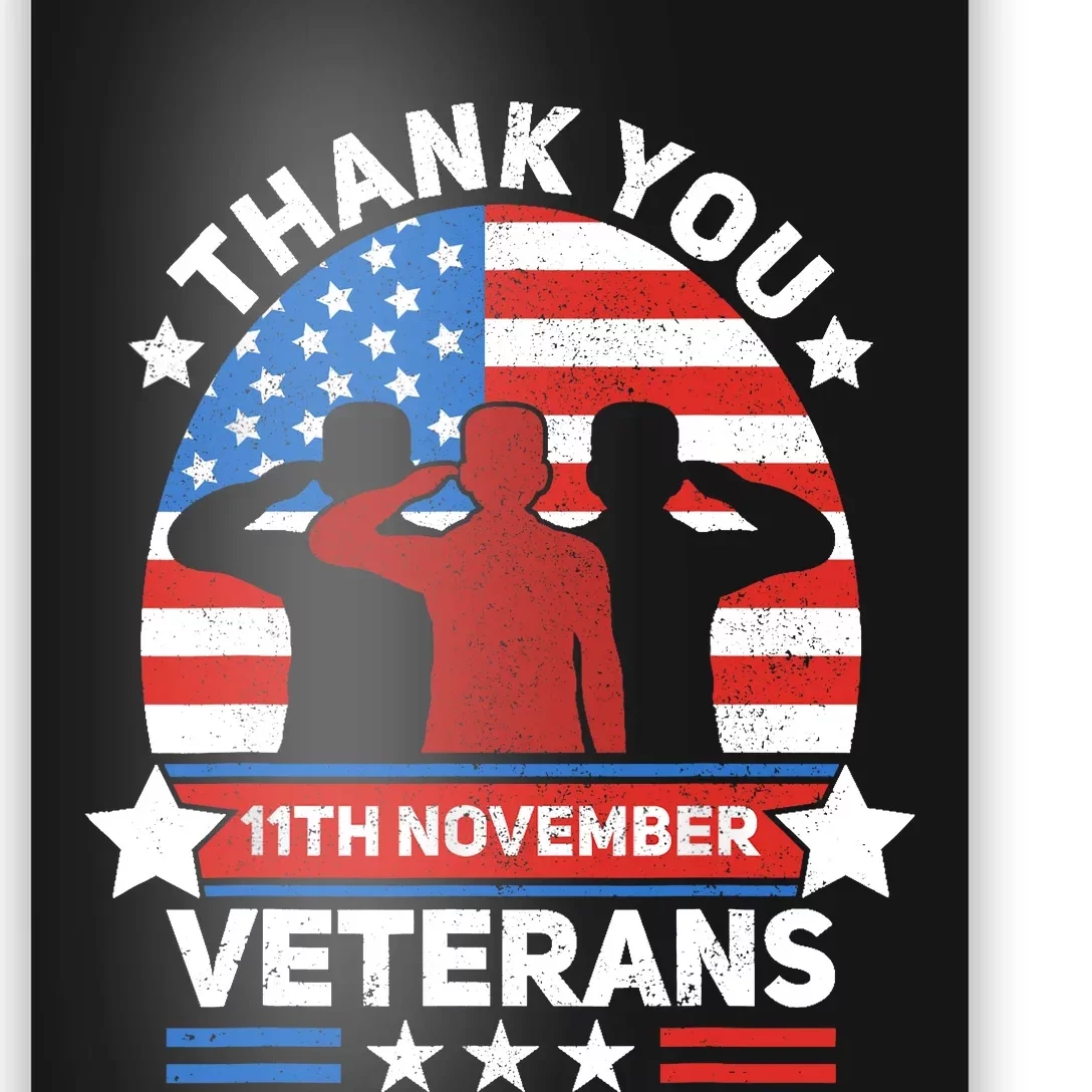 Thank You Veterans Day Patriotic American Flag Usa Veteran Poster