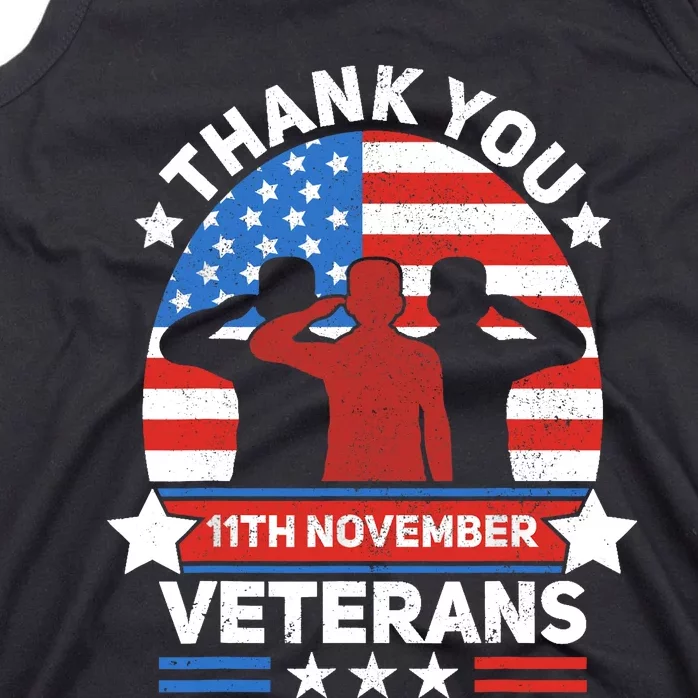 Thank You Veterans Day Patriotic American Flag Usa Veteran Tank Top