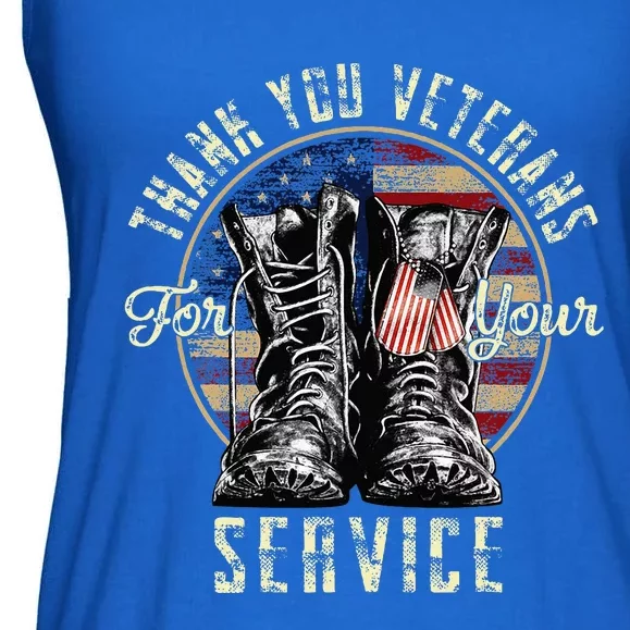 Thank You Veterans For Your Service Veterans Day Ladies Essential Flowy Tank