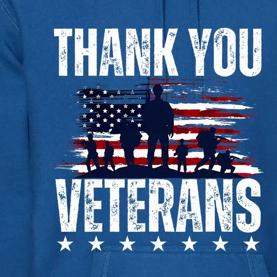 Thank You Veterans Day Memorial Day Partiotic Military Usa Premium Hoodie