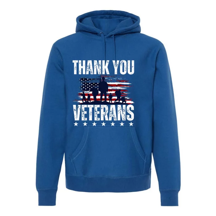 Thank You Veterans Day Memorial Day Partiotic Military Usa Premium Hoodie