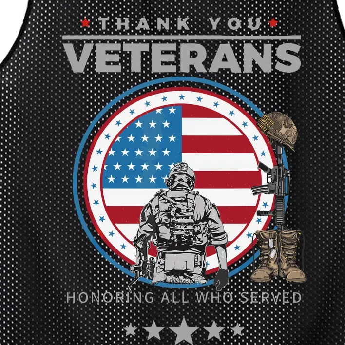 Thank You Veterans Honoring Those Who Served Pride Patriotic Mesh Reversible Basketball Jersey Tank