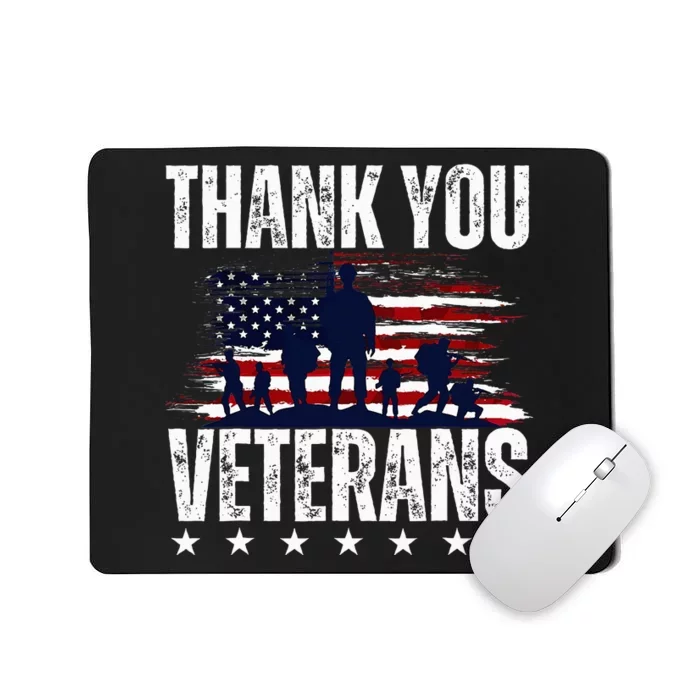 Thank You Veterans Day Memorial Day Partiotic Military Usa Mousepad