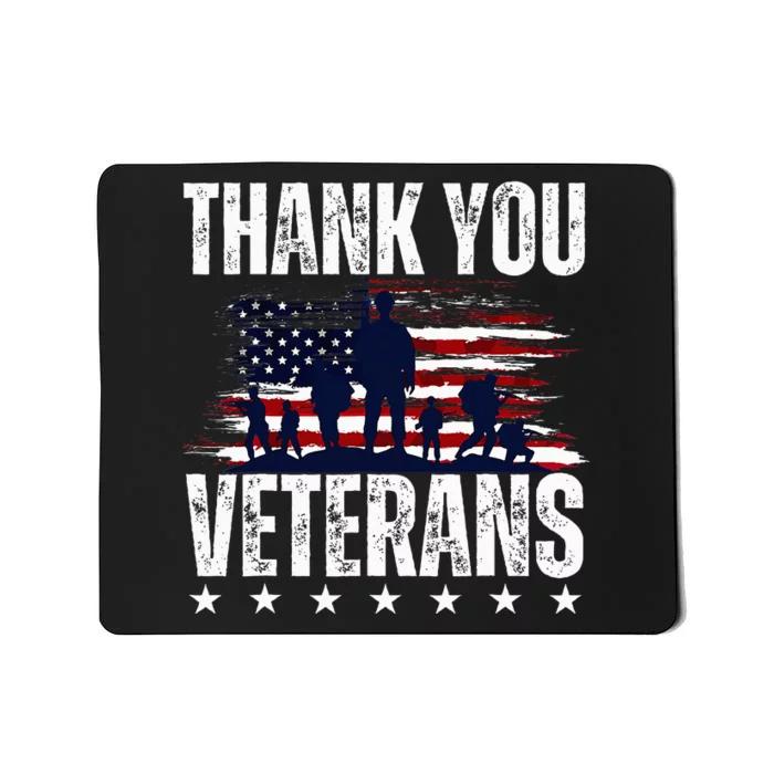 Thank You Veterans Day Memorial Day Partiotic Military Usa Mousepad