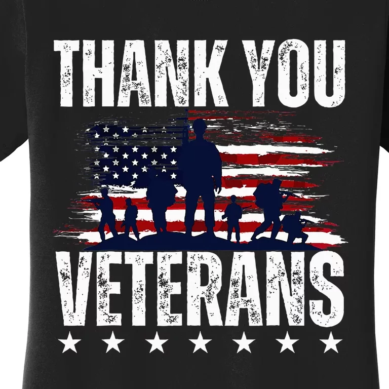 Thank You Veterans Day Memorial Day Partiotic Military Usa Women's T-Shirt