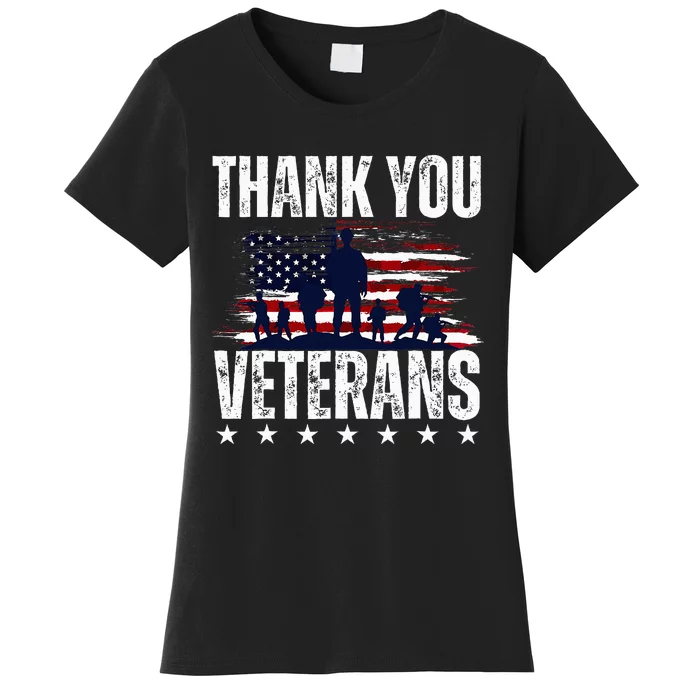 Thank You Veterans Day Memorial Day Partiotic Military Usa Women's T-Shirt