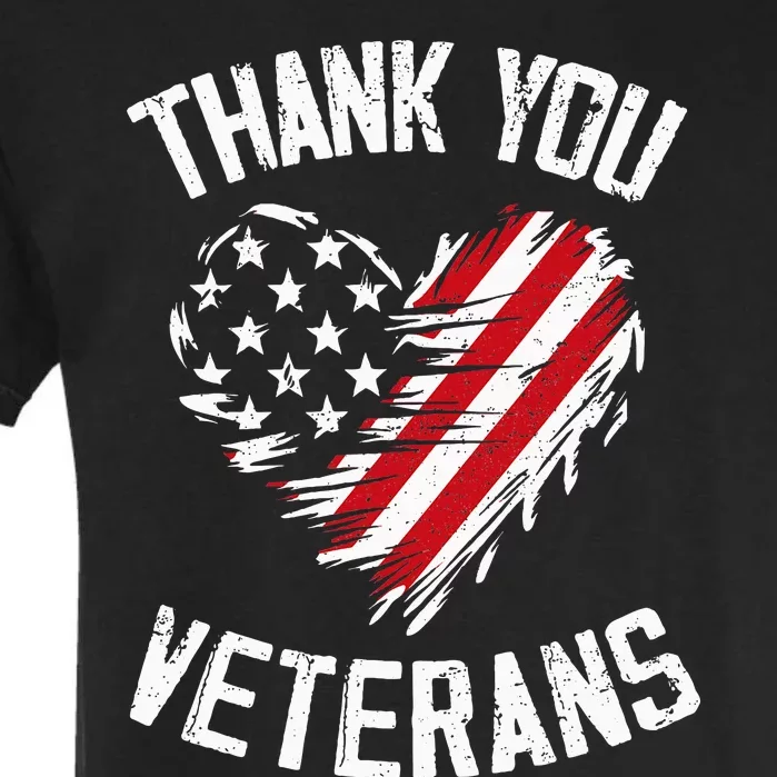 Thank You Veterans Patriotic American Flag Veterans Day 2024 Garment-Dyed Heavyweight T-Shirt