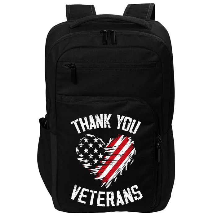 Thank You Veterans Patriotic American Flag Veterans Day 2024 Impact Tech Backpack