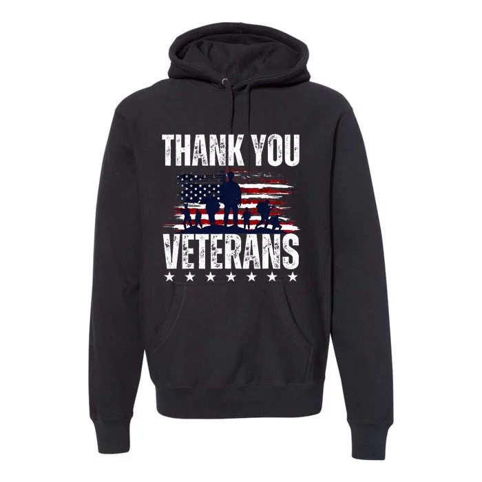 Thank You Veterans Day Memorial Day Partiotic Military Usa Premium Hoodie