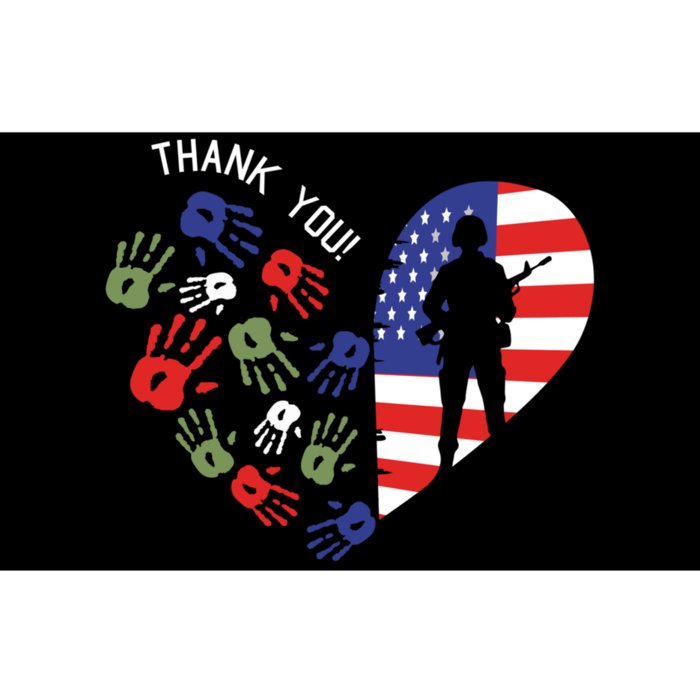 Thank You Veterans Day American Flag Heart Military Army Bumper Sticker