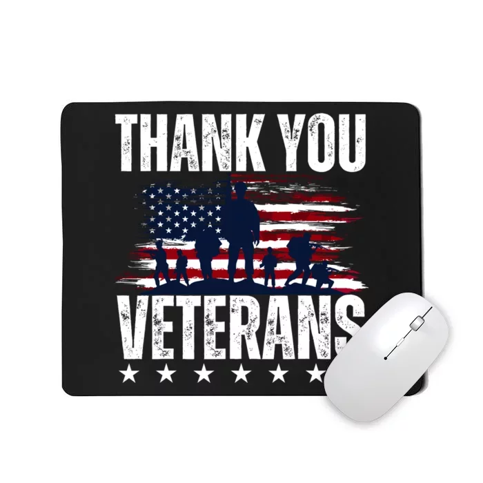 Thank You Veterans Day Memorial Day Partiotic Military Usa Mousepad