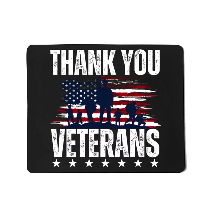 Thank You Veterans Day Memorial Day Partiotic Military Usa Mousepad