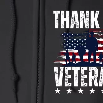 Thank You Veterans Day Memorial Day Partiotic Military Usa Full Zip Hoodie