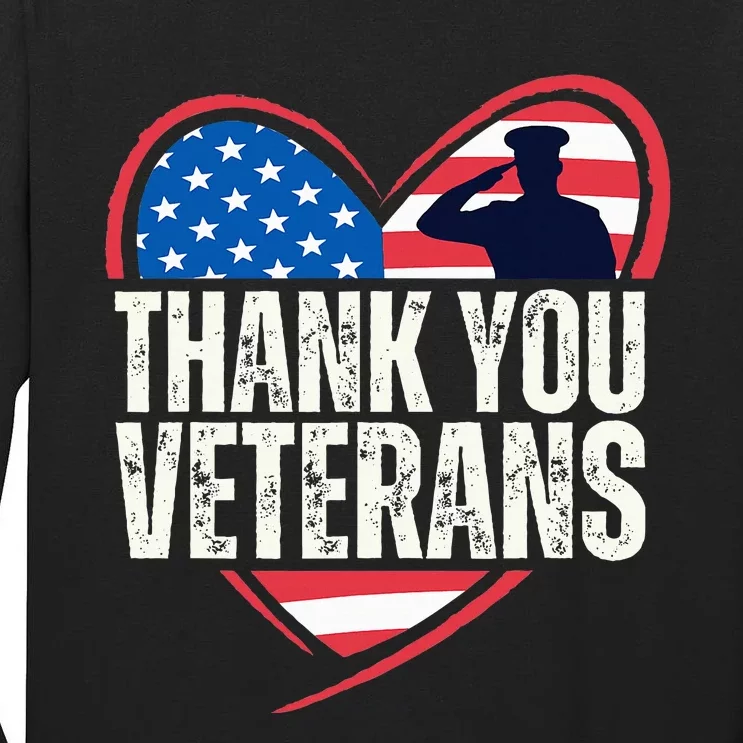 Thank You Veterans Day Memorial Day Partiotic Military Usa Tall Long Sleeve T-Shirt