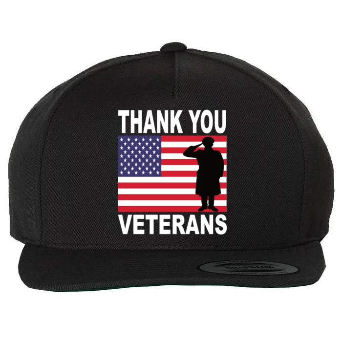 Thank You Veterans Gift Veterans Day Gift Wool Snapback Cap