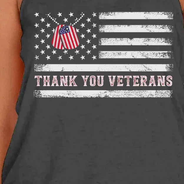 Thank You Veterans Thank You Soldiers Patriotic Usa Flag Women's Knotted Racerback Tank