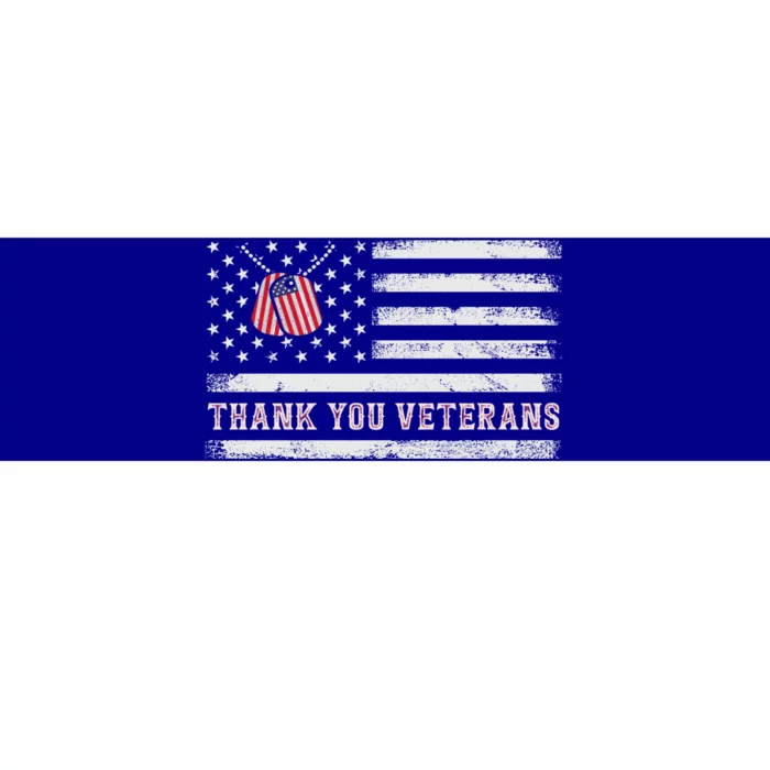 Thank You Veterans Thank You Soldiers Patriotic Usa Flag Bumper Sticker