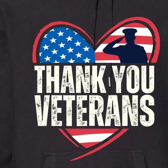 Thank You Veterans Day Memorial Day Partiotic Military Usa Premium Hoodie