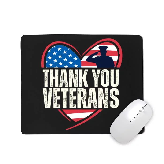 Thank You Veterans Day Memorial Day Partiotic Military Usa Mousepad