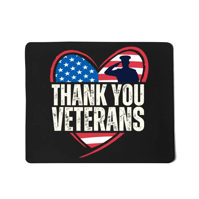 Thank You Veterans Day Memorial Day Partiotic Military Usa Mousepad