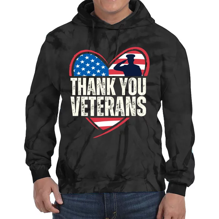 Thank You Veterans Day Memorial Day Partiotic Military Usa Tie Dye Hoodie