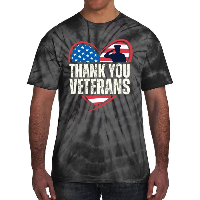 Thank You Veterans Day Memorial Day Partiotic Military Usa Tie-Dye T-Shirt