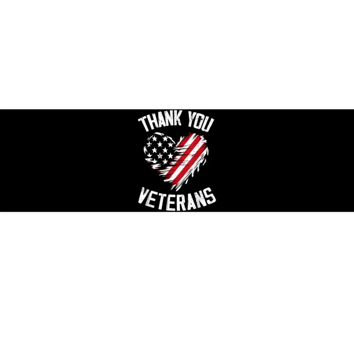 Thank You Veterans Patriotic American Flag Veterans Day 2024 Bumper Sticker