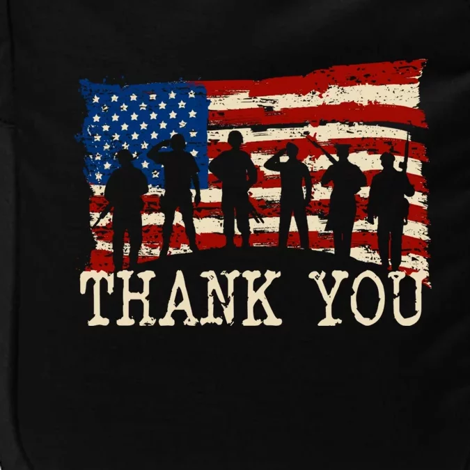 Thank You Veterans Patriotic American Flag Veterans Day 2024 Impact Tech Backpack