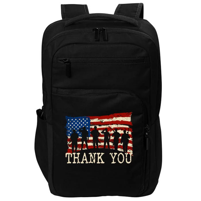 Thank You Veterans Patriotic American Flag Veterans Day 2024 Impact Tech Backpack