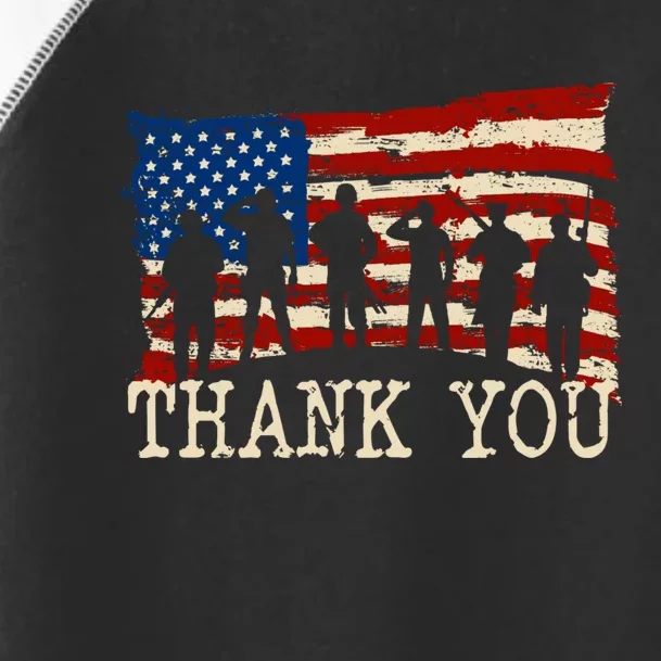 Thank You Veterans Patriotic American Flag Veterans Day 2024 Toddler Fine Jersey T-Shirt