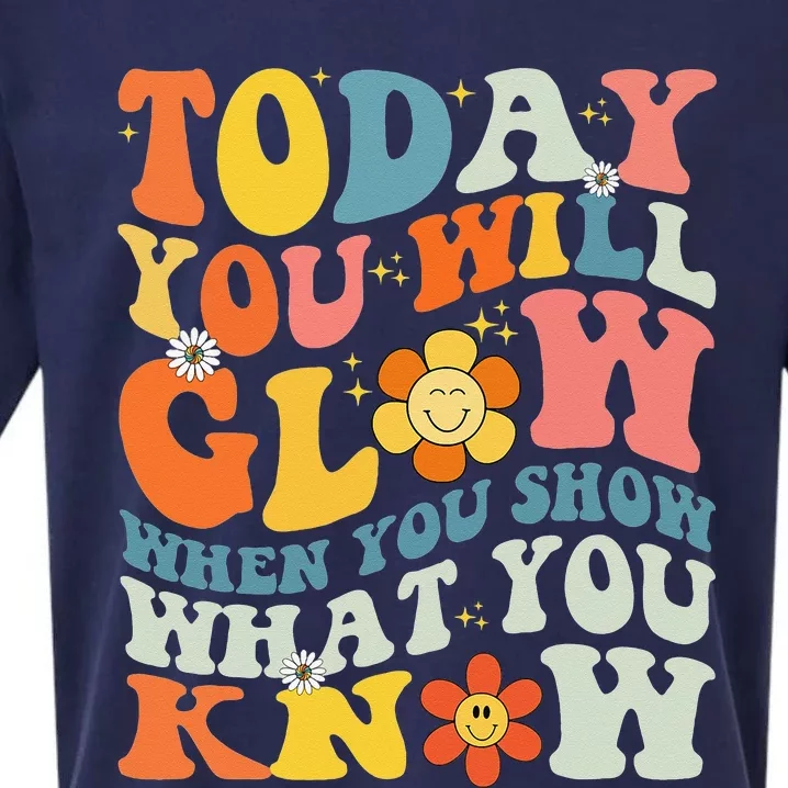 Today You Will Glow When You Show What You Know testing day Sueded Cloud Jersey T-Shirt