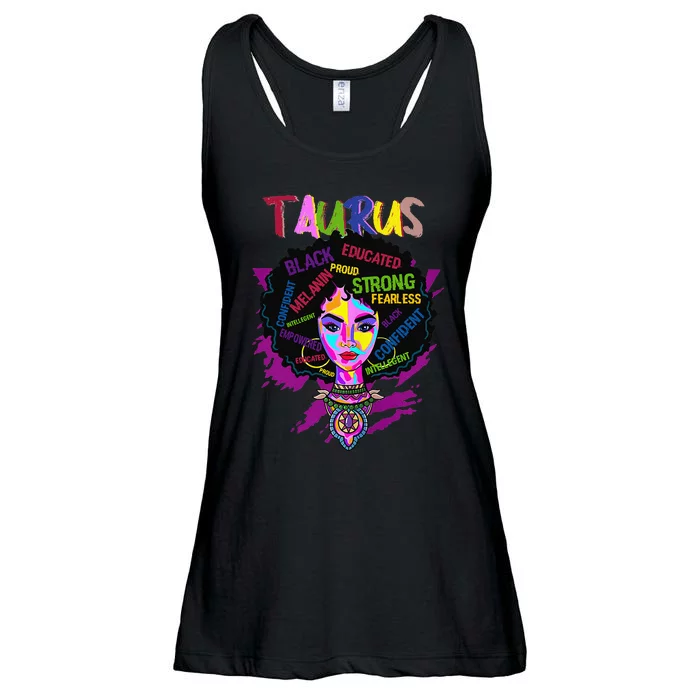 Taurus Zodiac Afro Black Wo April May Melanin Birthday Ladies Essential Flowy Tank